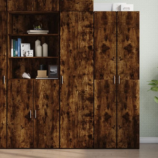 vidaXL Highboard Räuchereiche 45x42,5x185 cm Holzwerkstoff, 3281410