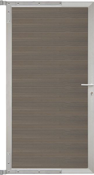 T&J ELSKOP-Tor-Komplettset, 90 x 173 cm, Füllung grau, Rahmen silber, 44057