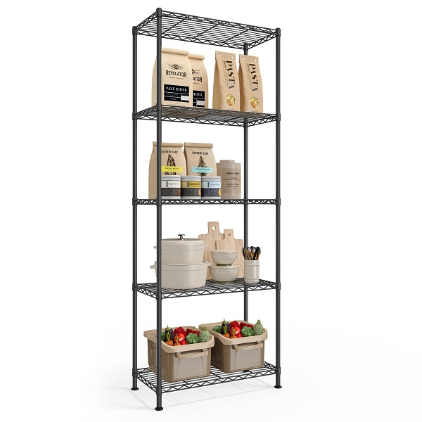 SONGMICS Aufbewahrungsregale, Tintenschwarz, 60x30x161 cm, LGR165BH01