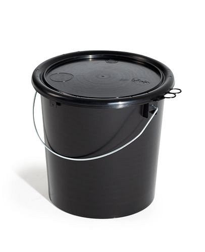 DENIOS UN-Eimer aus Polypropylen (PP), 11 Liter, schwarz mit Deckel, leitfähig, VE: 5 Stück, 251297