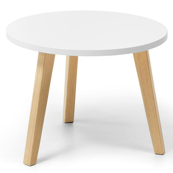 Deskin Beistelltisch OAK, Dekor weiß, Beine Eiche massiv, D 650 x H 460 mm, 293270