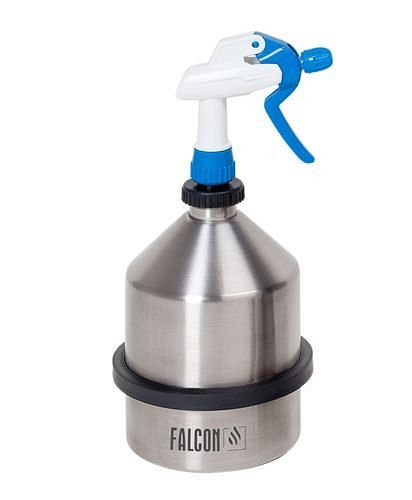 DENIOS Sprühkanne aus Edelstahl, mit Sprühaufsatz und integriertem Pumpwerk, 2 Liter Volumen, 204619