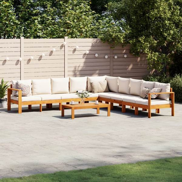 vidaXL 6-tlg. Garten-Sofagarnitur mit Kissen Massivholz Akazie, 3214854
