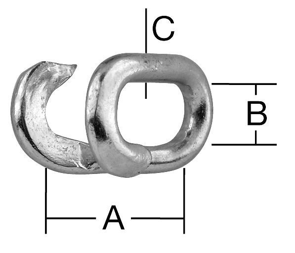 Vormann Ketten-Notglied 4 mm, verzinkt, VE: 10 Stück, 007900266AV