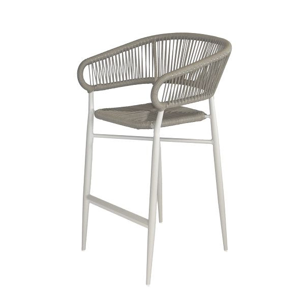 Feros Flint Stapelbarer Barstuhl, sandfarbener Rahmen + Seil, 150592