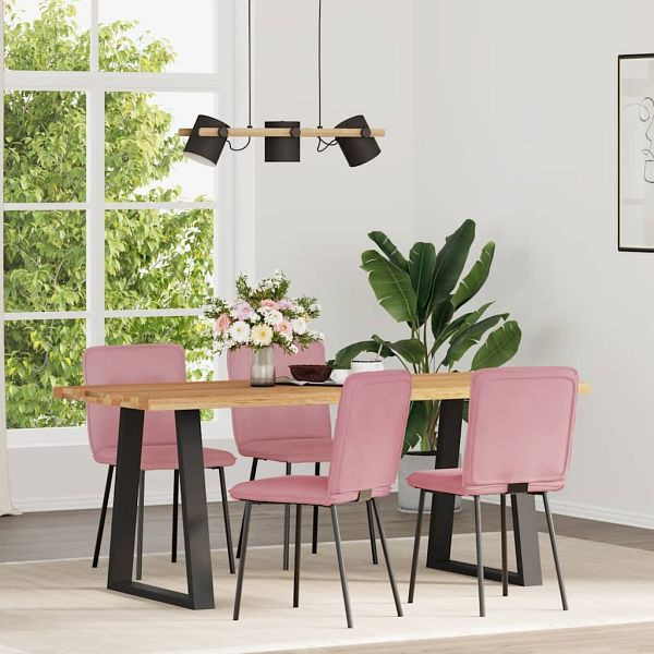 vidaXL Esszimmerstühle 4 Stk. Rosa Samt, 3315313, 8721158567581