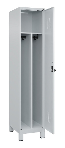 C+P Spind Evolo PLUS, mit Füßen, 1 Abteil, 1950x400x500mm, 7035/7035, Verschluss Drehriegel, 049010-12F S10013