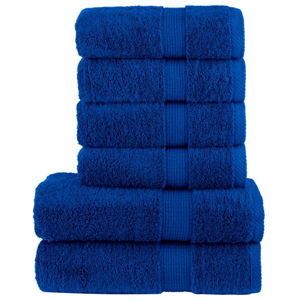 vidaXL 6 tlg. Premium-Handtuch-Set SOLUND Blau 600 g/m², 137555