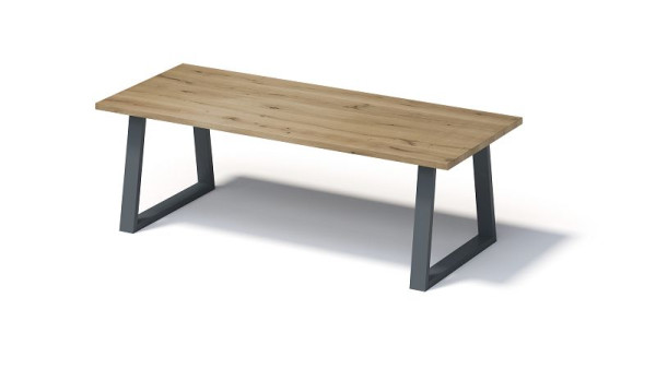 Bisley Fortis Table Regular, 2600 x 1000 mm, gerade Kante, geölte Oberfläche, T-Gestell, Oberfläche: natürlich / Gestellfarbe: anthrazitgrau, F2610TP334