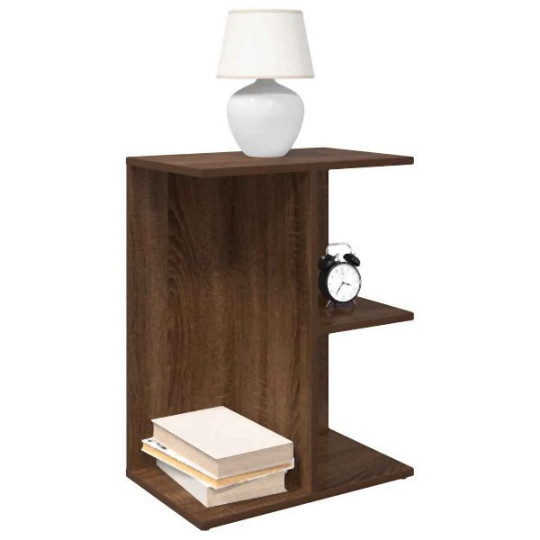 vidaXL Nachttische 2 Stück Braun Eichen-Optik 46,5x29x61 Holzwerkstoff, 858663