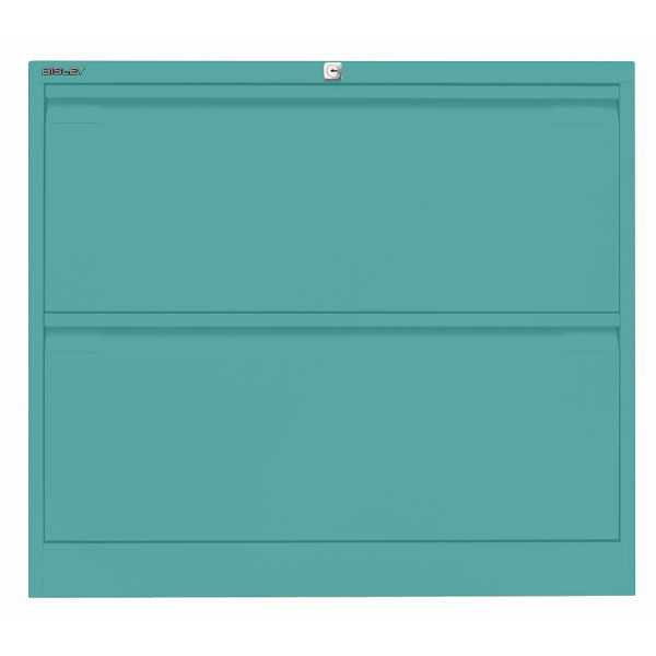 Bisley Hängeregistraturschrank, doppelbahnig, 2 HR-Schubladen, 659 aquamarin, DF2659