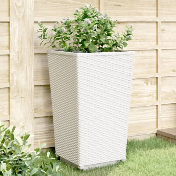 vidaXL Pflanzkübel 2 Stk. Weiß 32,5x32,5x57 cm PP, 367849