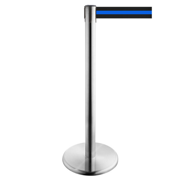 Stein HGS Personenleitsystem -P-LINE Future-, Edelstahl, schwarz/blau/schwarz waagerecht (gestreift), mit Sicherheitsverschluss (selbstlösend), 12798-0703