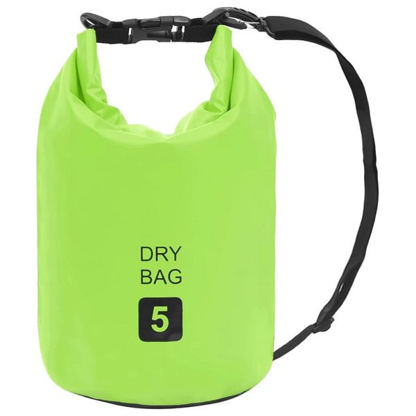 vidaXL Trockensack Grün 5 L PVC, schwarz, Wertsachen-Schutz, 92779