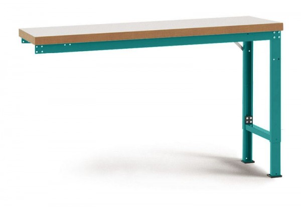 Manuflex Anbauwerkbank PROFI Spezial mit Kunststoffplatte, BxTxH = 1750 x 700 x 740-1040 mm, Wasserblau, WP7029.5021
