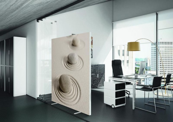 Deskin Stellwände NAPLES, Stoff schwer entflammbar, Sand, H x B 1740 x 1600 mm, 289031