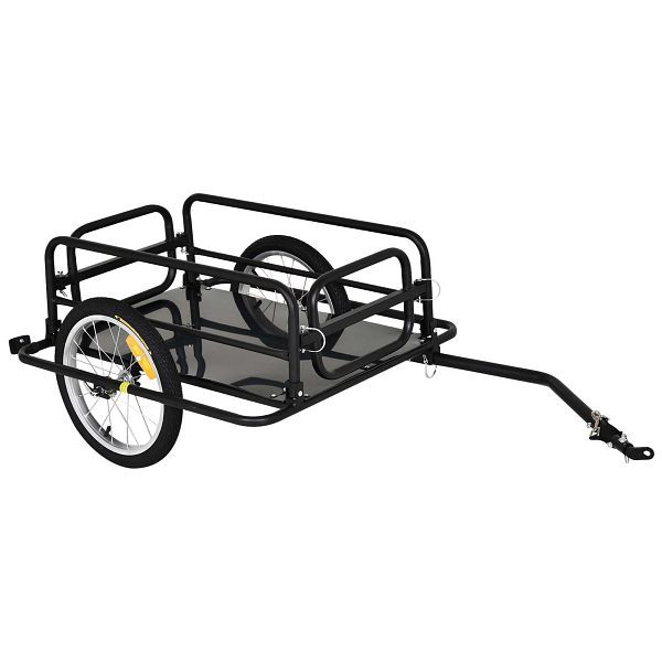 HOMCOM Fahrradanhänger Lastenanhänger für Fahrrad 40 kg Belastbarkeit Transportanhänger Handwagen Kupplung Stahl Schwarz 139 x 71,5 x 49 cm, B4-0008