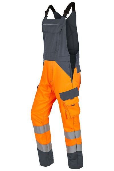 ROFA Latzhose 2382, Größe 114, Farbe 382-leuchtorange-grau, 6652382-382-114