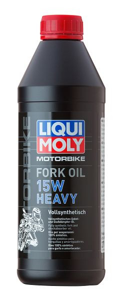 LIQUI MOLY Gabel- und Stoßdämpferöl Motorbike Fork Oil 15W heavy, Dose Kunststoff, VE: 1 Liter, 2717