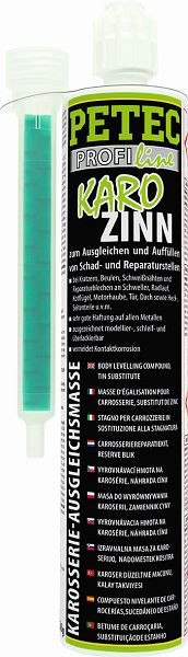 Petec Karo-Zinn, Karosserieausgleichsmasse, Coaxialkartusche 265ml, VE: 12 Stück, 96175