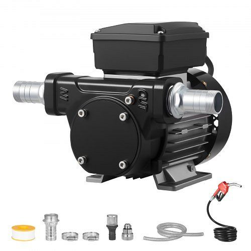 VEVOR Kraftstoff-Transferpumpe, 230 V AC, elektrisch, 60 l/min, automatische Abschaltung, 2 Schläuche, 13,7 m Förderhöhe, JLCYB60LMINJLG8PQ001V2