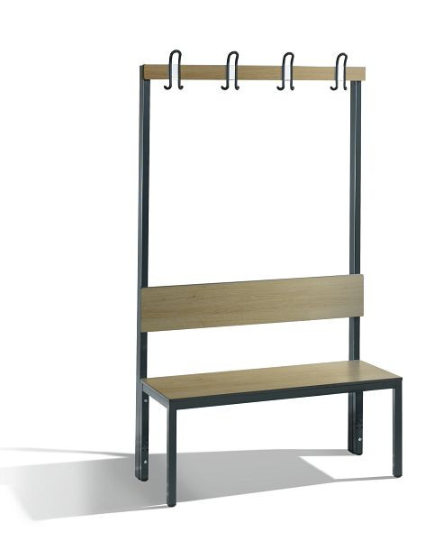 C+P Garderobenbank mit Rückenlehne, Basic Plus, H1650xB1000xT407mm, 8060-100 S10004