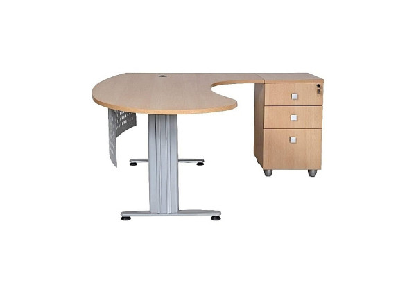 Mades Schreibtisch, Chefschreibtisch, Winkelschreibtisch "Gela", Buche, rechts gewinkelt, MAG1016180bu R