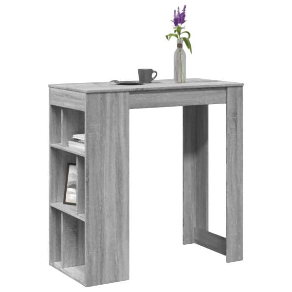 vidaXL Bartisch mit Regal Grau Sonoma 102x50x103,5 cm Holzwerkstoff, 854360