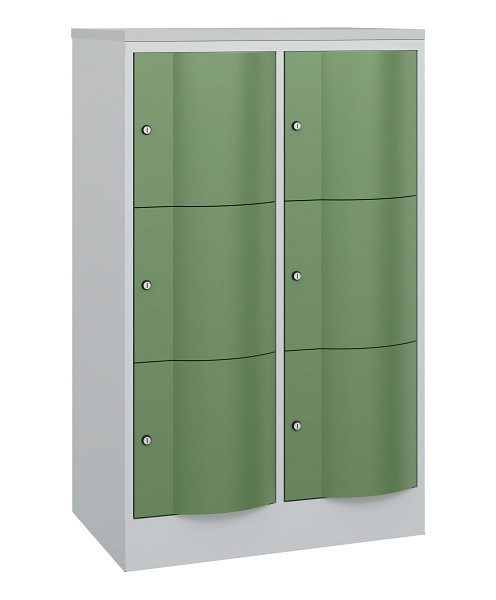 C+P Schließfachschrank Resisto, H1255xB772xT540mm, 7035/6011, 8573-272 S10490