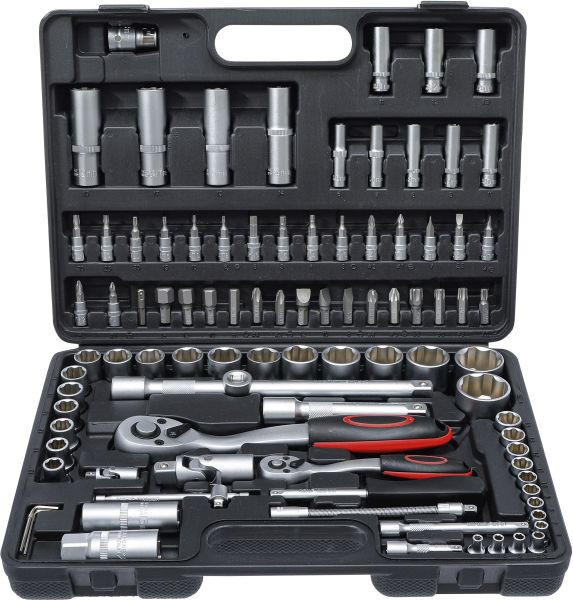 BGS Steckschlüssel-Satz, Antrieb 6,3 mm (1/4") / 12,5 mm (1/2"), 94-teilig, 2296
