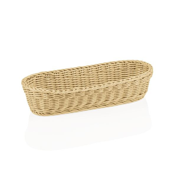WAS Baguettekorb WEAVER PRO Systemkörbe, 40 x 16 x 8 cm, oval, hellbeige, Polypropylen, 5075340
