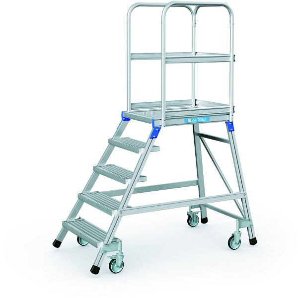 ZARGES Podesttreppe, einseitig 5 Stufen, 41953, 4003866419531