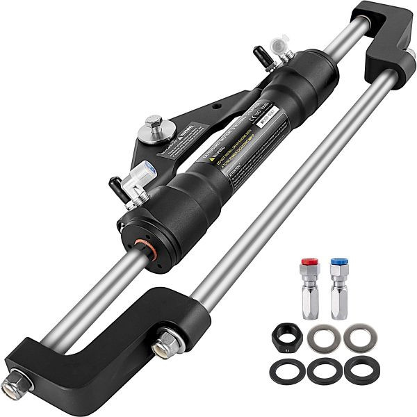 VEVOR Hydraulischer Lenkzylinder 300 PS, vorne montiert ohne Hydraulikschlauch und Helm für Außenbord-Boots-Lenksystem, YYDJHC5345-3YG001V0
