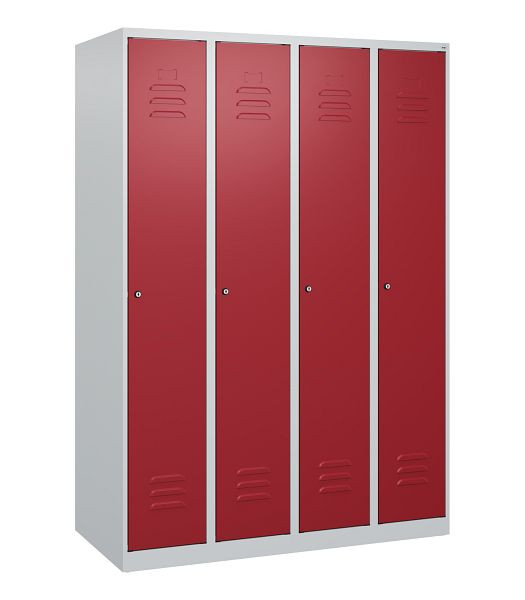 C+P Umkleidespind Classic PLUS, 4 Abteile, 1700x1200x500mm, 7035/3003, Zylinderschlösser, 0800007-40 S10024