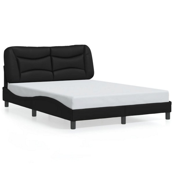vidaXL Bettgestell mit LED Schwarz 140x200 cm Kunstleder, 3213934