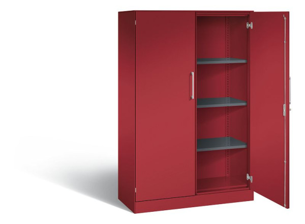 C+P Flügeltürenschrank Asisto, H1635xB1000xT435mm, Farbe: Rubinrot, Bügelgriff, 4 OH, 141012-000 S10115