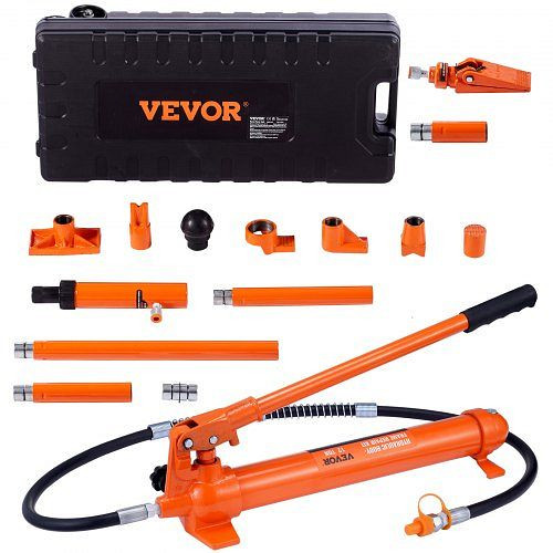 VEVOR Hydraulischer Wagenheber Luftpumpe 12 t, Lufthydraulischer Heber 135 mm Hub Rot, FLDTJ12ABSTPUZ0B7V0