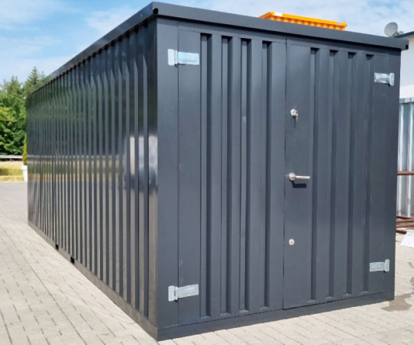LagerContainerXXL 6 Meter Lagercontainer RAL7021 mit Doppeltür, A8689
