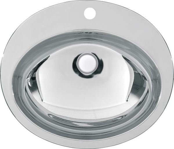 KWC Ovalbecken, Rondo, Edelstahl, 531x159x456 mm, Überlauf, Hahnloch, hochglanz, 2000056717