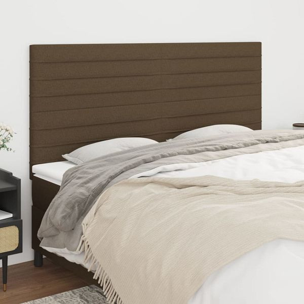 vidaXL Kopfteile 4 Stück Dunkelbraun 100x5x78/88 cm Stoff, 3116497