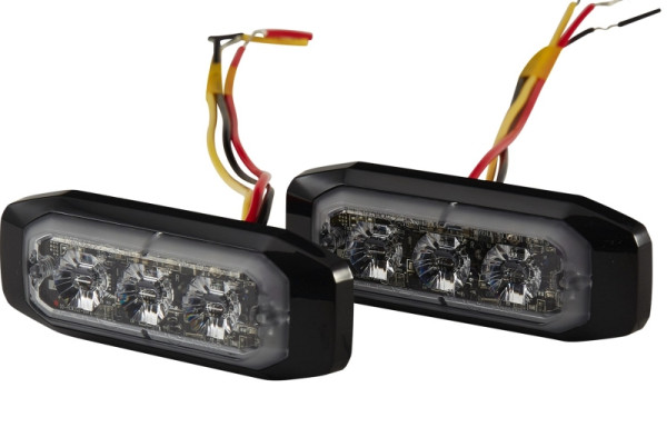 HELLA LED-Blitz-Kennleuchte - BST-Slim - 12/24V - rot - Schraubanschluss/Anbau - Kabel: 250mm - Set, 2XD 014 563-601