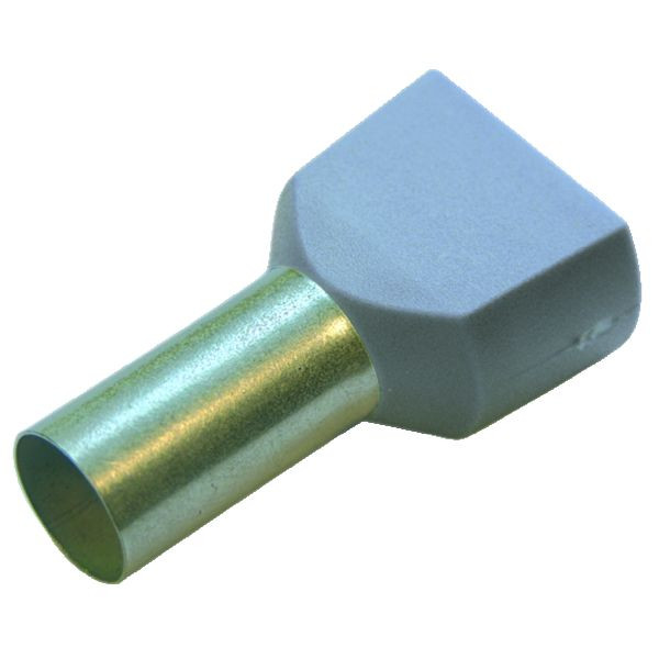 Haupa Twin-Aderendhülse für zwei Leiter, Farbserie I (französisch) 2,5/13 grau, VE: 100 Stück, 273406