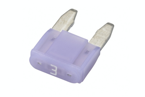 HELLA Sicherung, Mini-Flachstecksicherung, mit LED, 3A, Spannung bis: 32V, lila, 8JS 728 596-182