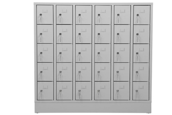Gürkan Schließfachschrank, 15 x 119 x 110 cm, Lichtgrau, EU Zylinderschloss, PEL.30(6.5), 111956
