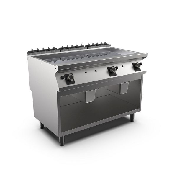 Mareno M1-700 Gas-Grillplatte mit glatter Chromplatte, 120cm, 1200(B)x750(T)x900(H)mm, FT712GLCG, 171.228
