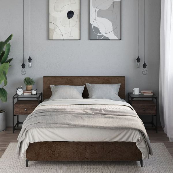 vidaXL Nachttische 2 Stück Braun Eichen-Optik 40x40x55 cm Holzwerkstoff, 846083