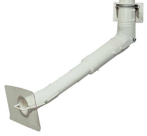 asecos Quellenabsaugung Stahlblech glatt beschichtet 75 mm, Länge 1100 mm, 10157