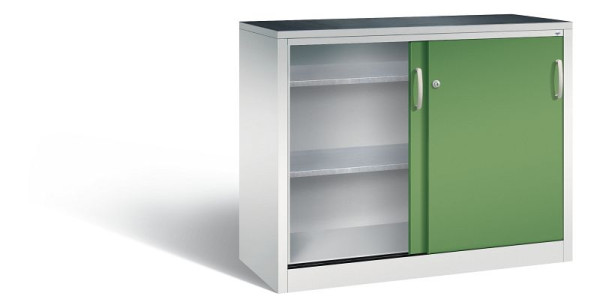 C+P Schiebetürenschrank Acurado, H1000xB1200xT500mm, Farbe: Lichtgrau / Resedagrün, 2056-092 S10012
