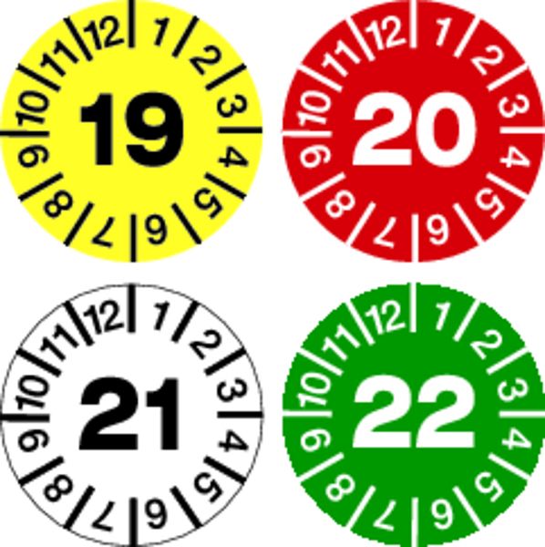100 Stück Prüfplaketten blau/weiß "2018" 10mm 