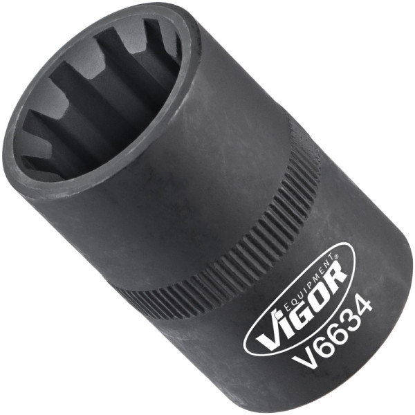 VIGOR Steckschlüsseleinsatz, Vierkant hohl 12,5 mm (1/2 Zoll), Rillenprofil, 20 mm, V6634